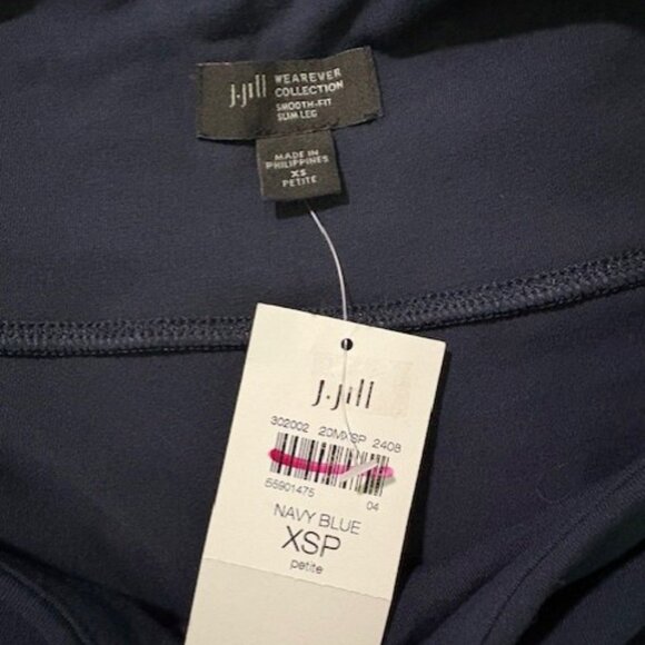 J. Jill Wearever Collection Smooth-Fit Classic Slim-Leg Pants XSP Navy Blue NWT - Picture 4 of 8